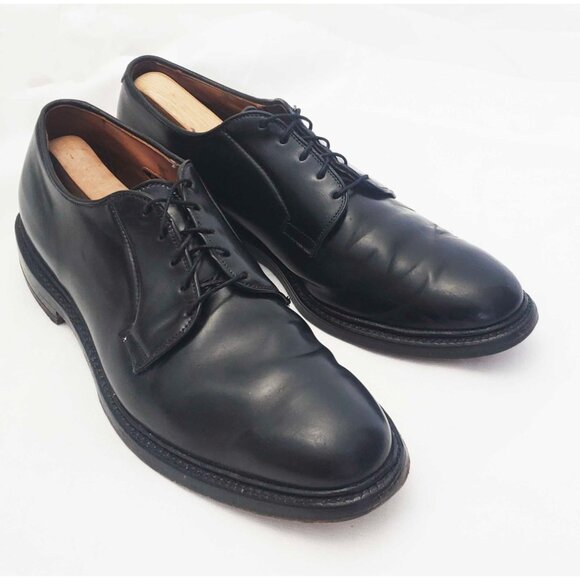 Allen Edmonds Mens Black Leeds Shell Cordovan Derby Dress Shoe 11.5 B - Picture 11 of 12